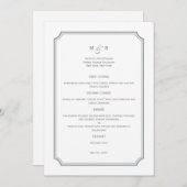 Gewoon Chic Wedding Menu Kaart (Voorkant / Achterkant)