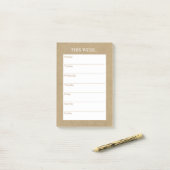 Gewoon Chic Weekly Planner | Rustic Kraft Post-it® Notes (Op bureau)
