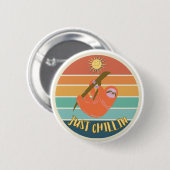 Gewoon Chillin Sloth Ronde Button 5,7 Cm (Voorkant /achterkant)