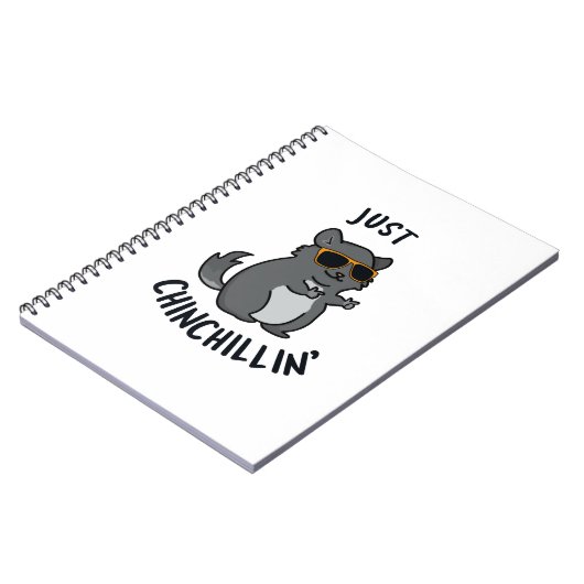 Gewoon Chin-Chillin Funny Chinchilla Pun Notitieboek (Linkerzijde)