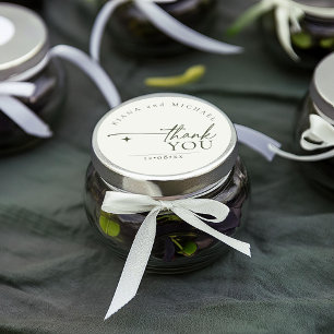 Gewoon chique bruiloft dank u parel wit ID1046 Ronde Sticker