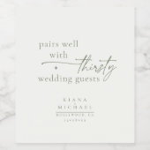 Gewoon chique bruiloft Humor Pearl Wit ID1046 Wijn Etiket (Enkel label)