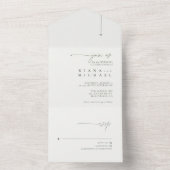 Gewoon chique bruiloft Moss / Wit ID1046 All In One Uitnodiging (Binnen)