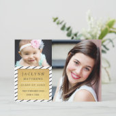 Gewoon chique foto Afstuderen aankondiging / Gold (Staand voorkant)