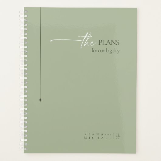 Gewoon chique trouwplannen Sage Green ID1046 Planner (Voorkant)