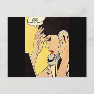 Gewoon Chocolade Sturen Vintage strip kunst Briefkaart