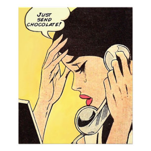 Gewoon Chocolade Sturen Vintage strip kunst Foto Afdruk