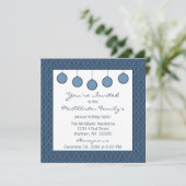 Gewoon Classic Damask Ornamenten Christmas Blue Kaart (Staand voorkant)