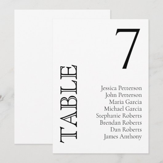 Gewoon Classic Zitting Chart Kaarten (Voorkant / Achterkant)