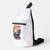 Gewoon Cooning Speelse Raccoon Splashing in Bath, Sling Bag (Rechterhoek)