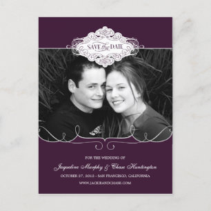Gewoon Couture Sla de datum Briefkaart - Paarse