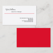 Gewoon Creatief Modern Minimalistisch Rood Wit Visitekaartje (Voorkant / Achterkant)