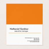 Gewoon Creative Modern Minimalist Oranje White Visitekaartjes (Buitenkant ongevouwen)
