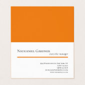 Gewoon Creative Modern Minimalist Oranje White Visitekaartjes (Buitenkant ongevouwen)