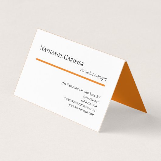 Gewoon Creative Modern Minimalist Oranje White Visitekaartjes (Voorkant)