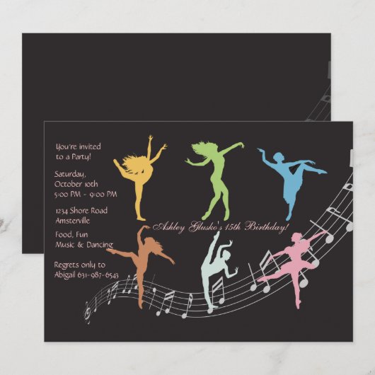 Gewoon Dance Uitnodiging (Voorkant / Achterkant)