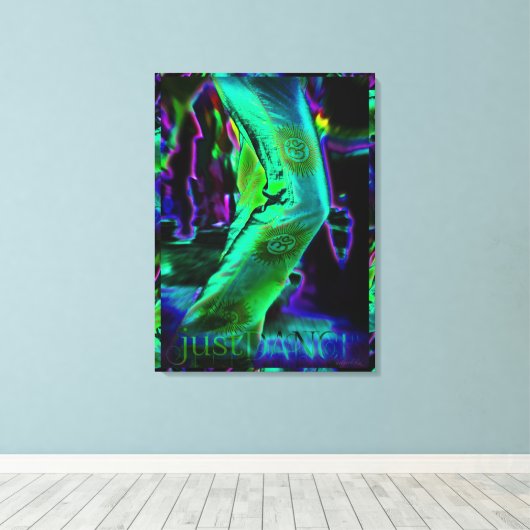 Gewoon dans psychedelische kleuren verpakt canvas (Insitu (Houten vloer))