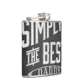 Gewoon de beste pappie-kartonnen kunst heupfles (Rechts)