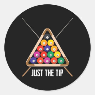 Gewoon de tip spelen Pool Hall grappige biljart Ronde Sticker