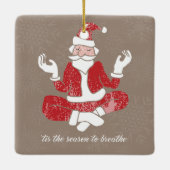 Gewoon de Yoga Santa Keramisch Ornament (Achterkant)