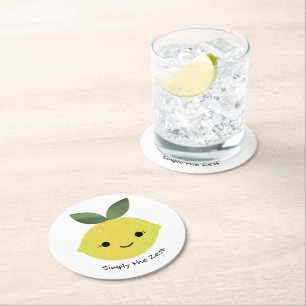Gewoon de Zest Cute Kawaii Lemon Ronde Kartonnen Onderzetter