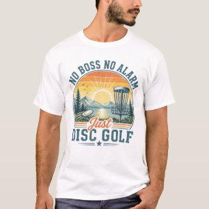 Gewoon Disc Golf Retro Zonsondergang T-shirt
