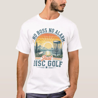Gewoon Disc Golf Retro Zonsondergang T-shirt