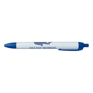 Gewoon door te zwemmen walvis blauwe inkt pen