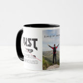 Gewoon doorgaan Black & White Typo Foto Mok (Voorkant links)