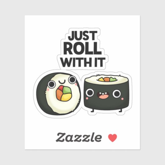 Gewoon doorlopen met het grappige Sushi Roll Pun Sticker (Vel)