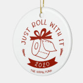 Gewoon doorrollen met het grappige feestelijke ker keramisch ornament (Links)