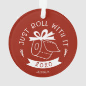 Gewoon doorrollen met het grappige feestelijke ker ornament (achterkant)