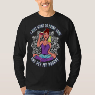 Gewoon Drink van wijn en huisdieren I Gele Monk Pa T-shirt
