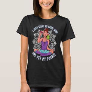 Gewoon Drink Wijn en Pet Parrots I Cherry die Conu T-shirt
