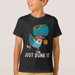 Gewoon Dunk It Fun Dinosaur Basketball League Slam T-shirt
