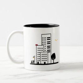 Gewoon een aanraking met Jazz Golden Bird en Roos  Tweekleurige Koffiemok