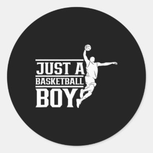 Gewoon een basketbal jongen coach speler team weds ronde sticker