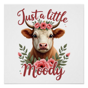 Gewoon een beetje humeurig vintage hoogland koe bl perfect poster