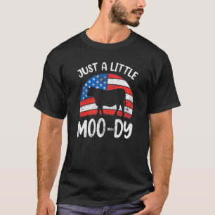Gewoon een beetje Moody American Koe Moo Patriotic T-shirt
