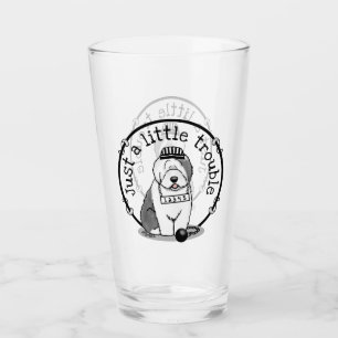 Gewoon een beetje onoplosbaar oud Engels Sheepdog Glas
