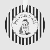 Gewoon een beetje onoplosbaar oud Engels Sheepdog Ornament (voorkant)