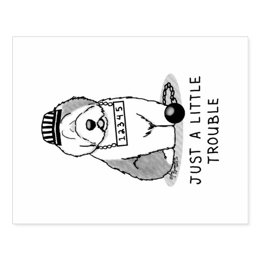 Gewoon een beetje onoplosbaar oud Engels Sheepdog  Rubberstempel (Afrduk)