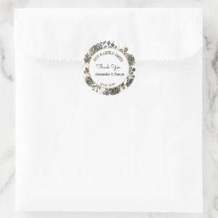 Gewoon een beetje SweetTreat Black Rozen Wedding F Ronde Sticker