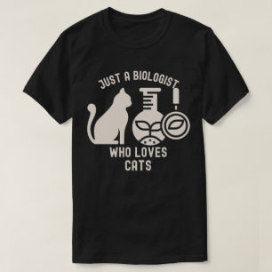 Gewoon een bioloog die van katten houdt, afgestude t-shirt