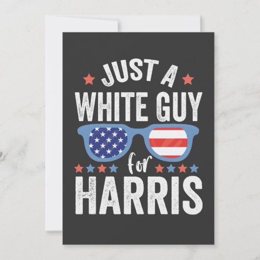 Gewoon een blanke man voor Harris Support Presiden Kaart (Voorkant)