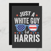 Gewoon een blanke man voor Harris Support Presiden Kaart (Voorkant / Achterkant)