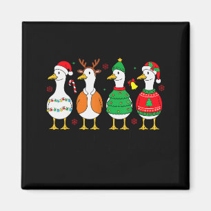 Gewoon Een Blij Gans Kerstmis Grappige Kerstman Ga Magneet