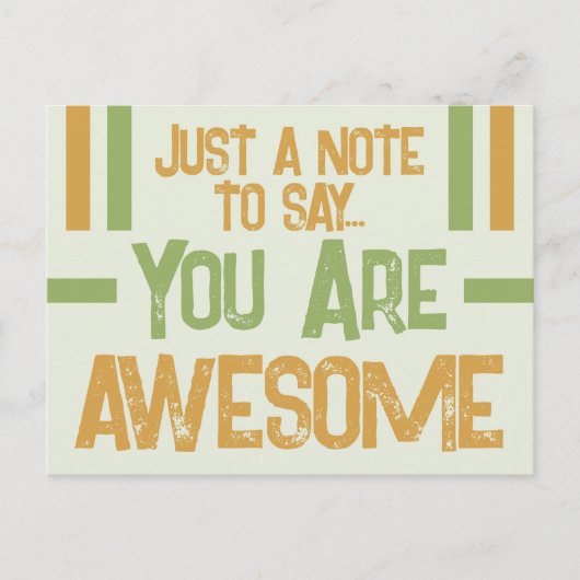 Gewoon een briefje dat je geweldige groen bent briefkaart (Voorkant)