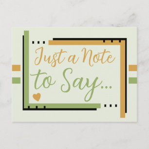 Gewoon een briefje om te zeggen goud groen briefkaart