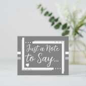Gewoon een briefje om te zeggen grijs wit briefkaart (Staand voorkant)